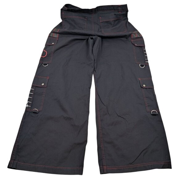 Hot Topic Naruto Shippuden Akatsuki Mesh Wide Leg Cargo Pants Size 13 Emo Grunge - Picture 8 of 14